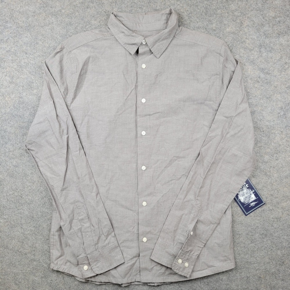 Industrie Shirt Mens Small Gray 100% Cotton Button Front Long Sleeve Casual